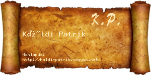 Káldi Patrik névjegykártya