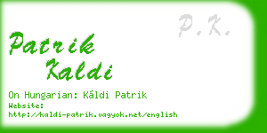 patrik kaldi business card