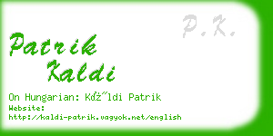 patrik kaldi business card